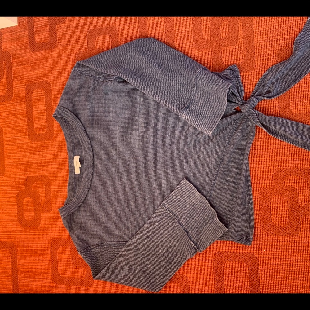 Hashtag women’s bell sleeve waffle print top XS